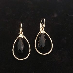 Pandora Compose 14kt and Onyx earrings